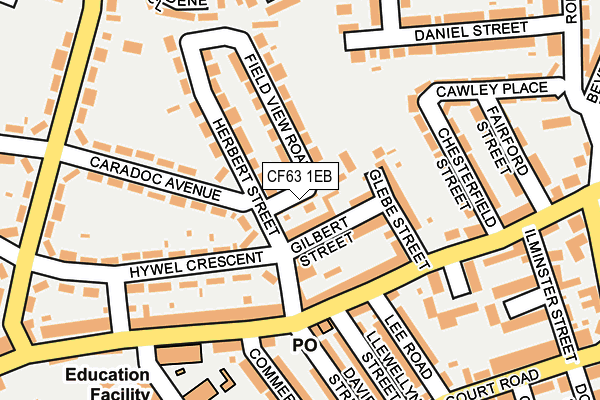 CF63 1EB map - OS OpenMap – Local (Ordnance Survey)