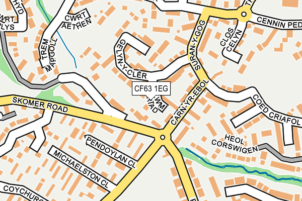 CF63 1EG map - OS OpenMap – Local (Ordnance Survey)