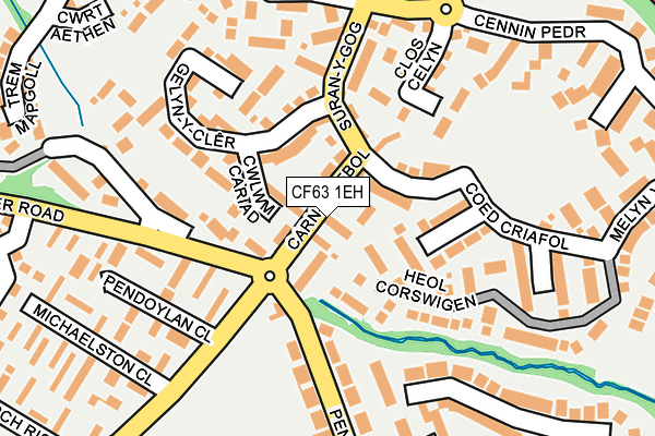 CF63 1EH map - OS OpenMap – Local (Ordnance Survey)