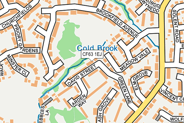 CF63 1EJ map - OS OpenMap – Local (Ordnance Survey)