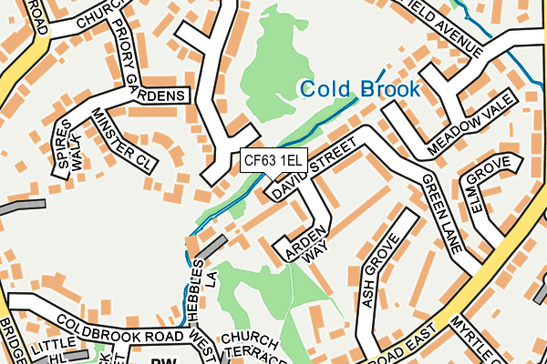 CF63 1EL map - OS OpenMap – Local (Ordnance Survey)