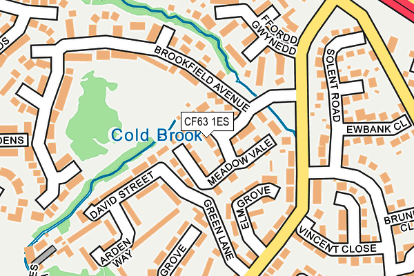 CF63 1ES map - OS OpenMap – Local (Ordnance Survey)