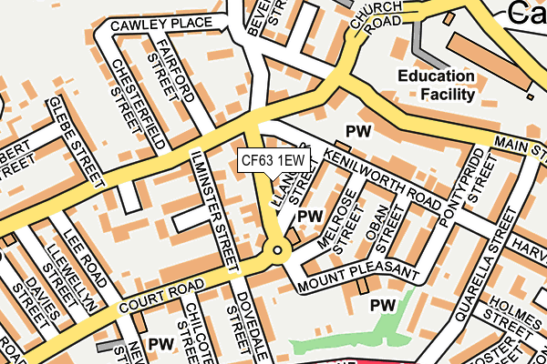 CF63 1EW map - OS OpenMap – Local (Ordnance Survey)