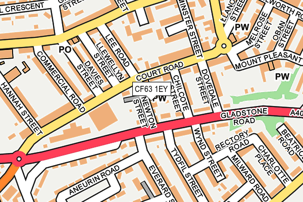 CF63 1EY map - OS OpenMap – Local (Ordnance Survey)