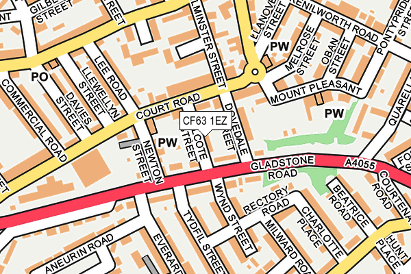 CF63 1EZ map - OS OpenMap – Local (Ordnance Survey)