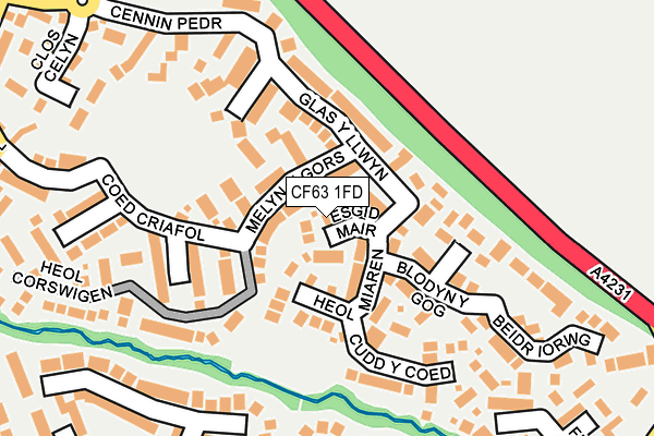 CF63 1FD map - OS OpenMap – Local (Ordnance Survey)