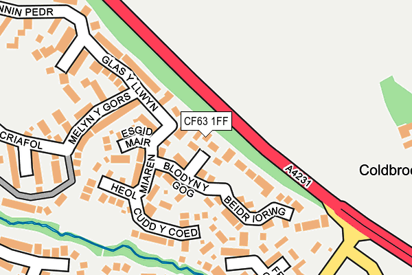 CF63 1FF map - OS OpenMap – Local (Ordnance Survey)