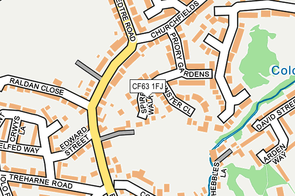 CF63 1FJ map - OS OpenMap – Local (Ordnance Survey)