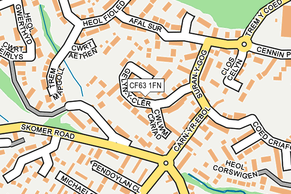 CF63 1FN map - OS OpenMap – Local (Ordnance Survey)