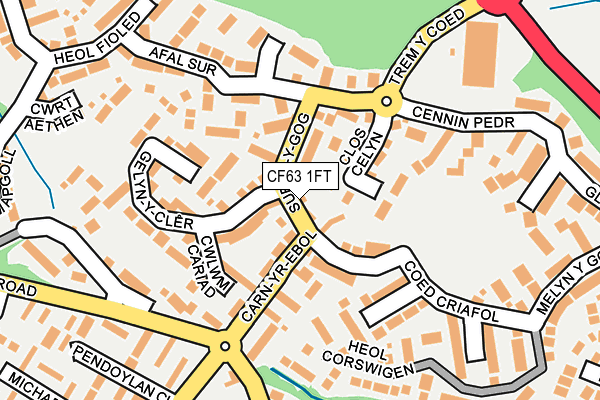 CF63 1FT map - OS OpenMap – Local (Ordnance Survey)