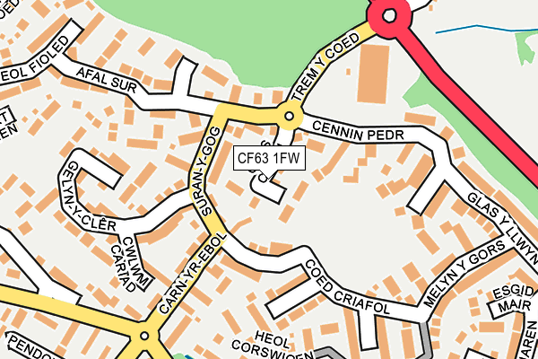 CF63 1FW map - OS OpenMap – Local (Ordnance Survey)