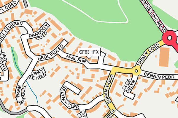 CF63 1FX map - OS OpenMap – Local (Ordnance Survey)