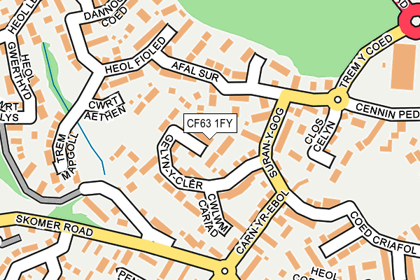 CF63 1FY map - OS OpenMap – Local (Ordnance Survey)