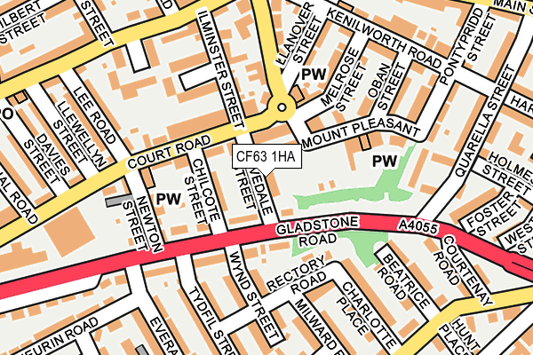 CF63 1HA map - OS OpenMap – Local (Ordnance Survey)