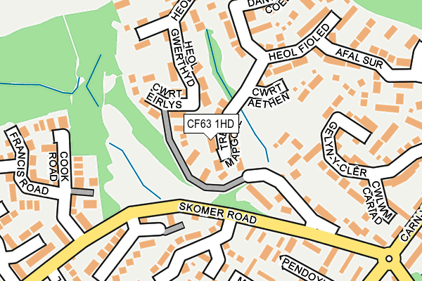 CF63 1HD map - OS OpenMap – Local (Ordnance Survey)