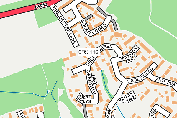 CF63 1HG map - OS OpenMap – Local (Ordnance Survey)