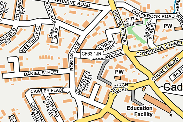 CF63 1JR map - OS OpenMap – Local (Ordnance Survey)
