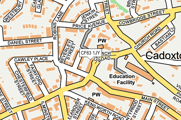 CF63 1JY map - OS OpenMap – Local (Ordnance Survey)