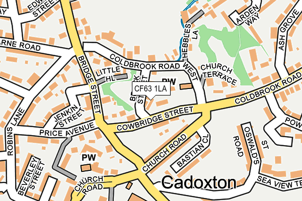 CF63 1LA map - OS OpenMap – Local (Ordnance Survey)