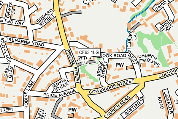 CF63 1LG map - OS OpenMap – Local (Ordnance Survey)