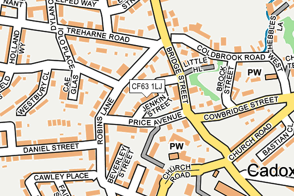 CF63 1LJ map - OS OpenMap – Local (Ordnance Survey)