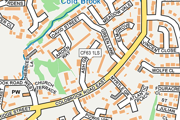 CF63 1LS map - OS OpenMap – Local (Ordnance Survey)