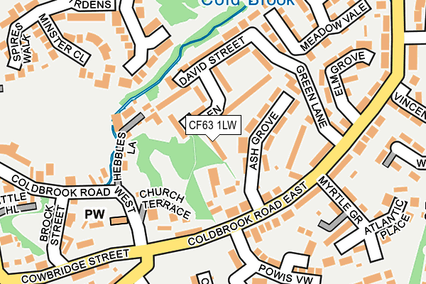 CF63 1LW map - OS OpenMap – Local (Ordnance Survey)