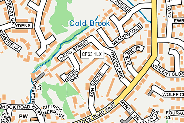 CF63 1LX map - OS OpenMap – Local (Ordnance Survey)