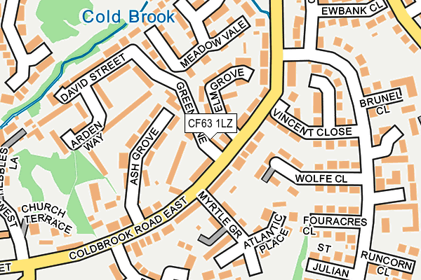 CF63 1LZ map - OS OpenMap – Local (Ordnance Survey)