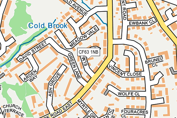 CF63 1NB map - OS OpenMap – Local (Ordnance Survey)