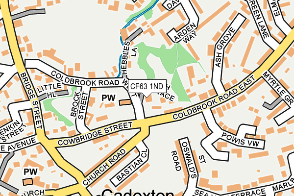 CF63 1ND map - OS OpenMap – Local (Ordnance Survey)