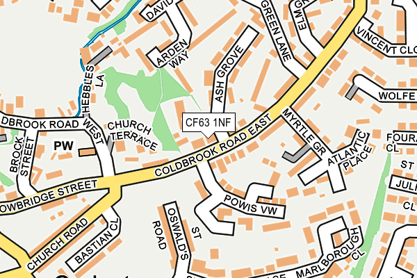 CF63 1NF map - OS OpenMap – Local (Ordnance Survey)