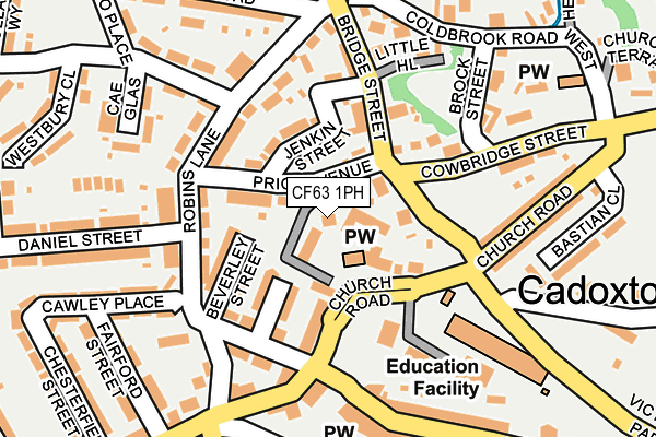 CF63 1PH map - OS OpenMap – Local (Ordnance Survey)