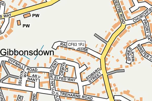 CF63 1PJ map - OS OpenMap – Local (Ordnance Survey)