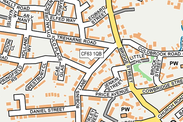 CF63 1QB map - OS OpenMap – Local (Ordnance Survey)