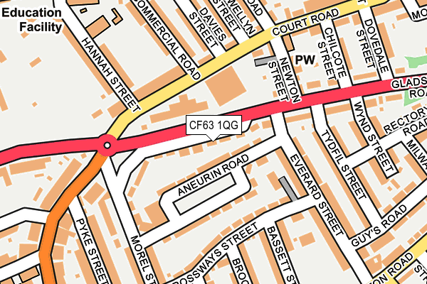 CF63 1QG map - OS OpenMap – Local (Ordnance Survey)