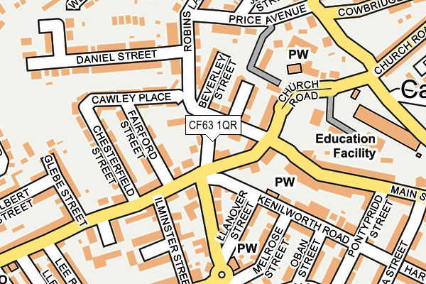 CF63 1QR map - OS OpenMap – Local (Ordnance Survey)