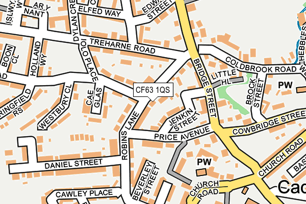CF63 1QS map - OS OpenMap – Local (Ordnance Survey)