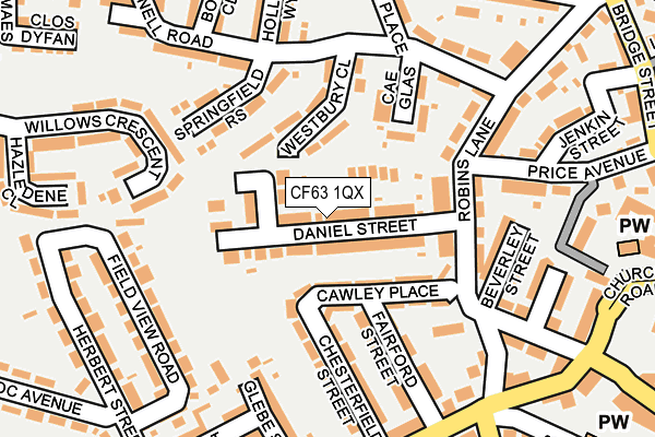 CF63 1QX map - OS OpenMap – Local (Ordnance Survey)