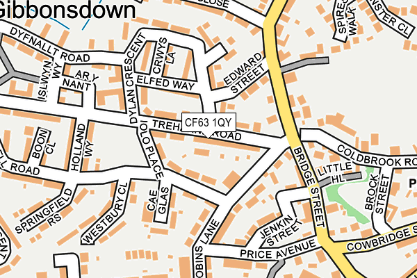 CF63 1QY map - OS OpenMap – Local (Ordnance Survey)