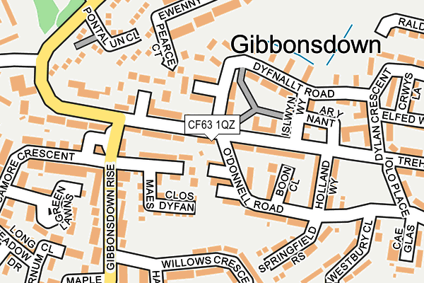 CF63 1QZ map - OS OpenMap – Local (Ordnance Survey)