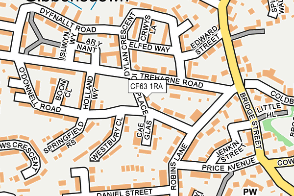 CF63 1RA map - OS OpenMap – Local (Ordnance Survey)