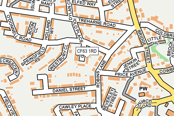 CF63 1RD map - OS OpenMap – Local (Ordnance Survey)