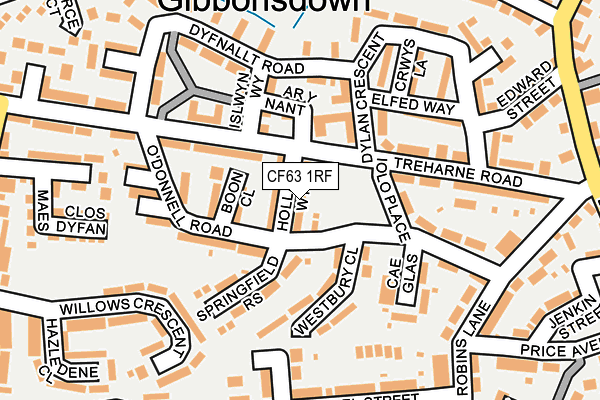 CF63 1RF map - OS OpenMap – Local (Ordnance Survey)