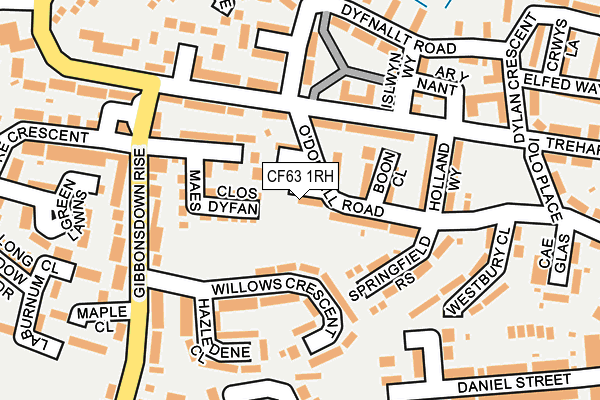 CF63 1RH map - OS OpenMap – Local (Ordnance Survey)