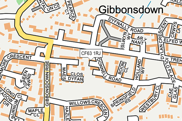 CF63 1RJ map - OS OpenMap – Local (Ordnance Survey)