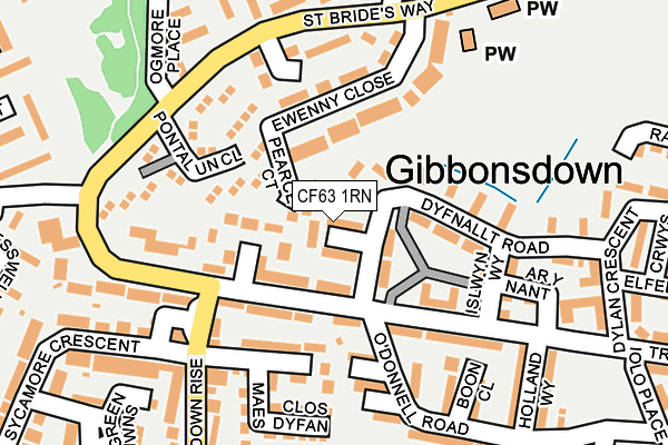 CF63 1RN map - OS OpenMap – Local (Ordnance Survey)