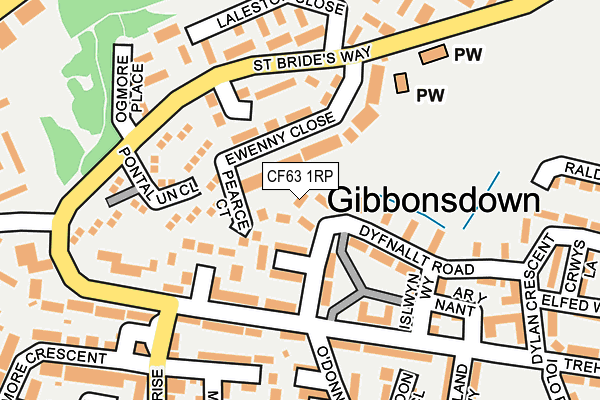 CF63 1RP map - OS OpenMap – Local (Ordnance Survey)