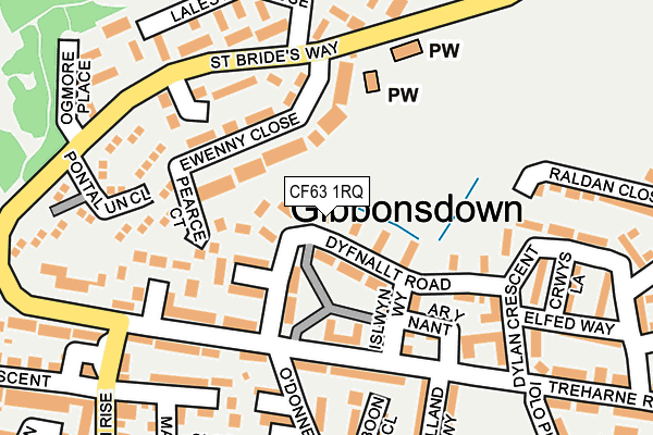 CF63 1RQ map - OS OpenMap – Local (Ordnance Survey)