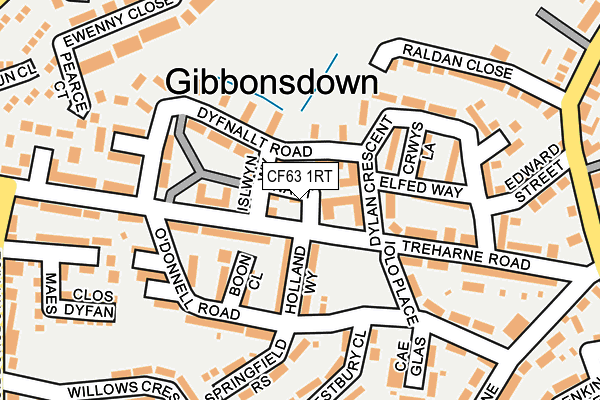 CF63 1RT map - OS OpenMap – Local (Ordnance Survey)